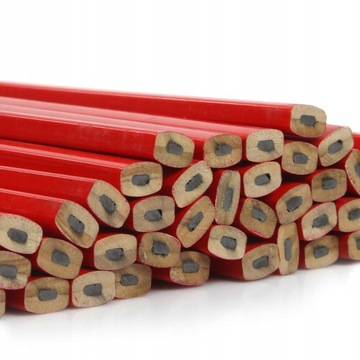 12x OŁÓWEK STOLARSKI CIESIELSKI CZERWONY 18 cm DUŻY