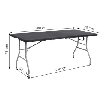 СКЛАДНОЙ САДОВЫЙ СТОЛ 180 см ТУРИСТИЧЕСКИЙ БАНКЕТНЫЙ ЧЕМОДАН