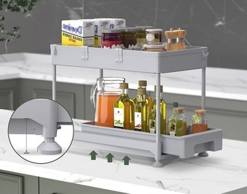 ОРГАНАЙЗЕР СТЕЛЛАЖИ 2-ЯРУСНЫЕ ПОЛКИ ПОЛКА ПОД МАКОВИНОЙ И РАКОВИНОЙ