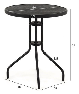 KJF36644 черный комплект мебели для балкона