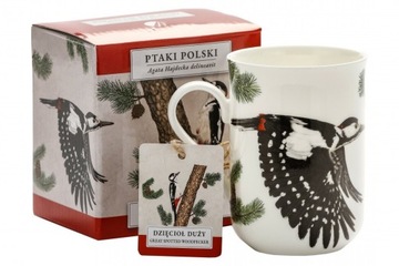 Kubek porcelana dzięcioł na prezent Hajdecka ptaki
