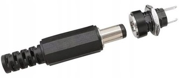 GNIAZDO ZASILAJĄCE DC PRZEJŚCIE 2,1/5,5mm ZASILANIA LUTOWANE PRZYKRĘCANE