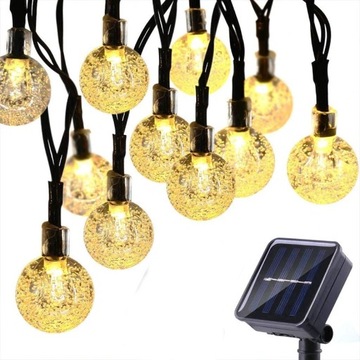 GIRLANDA LAMPKI OGRODOWE SOLARNE LED KULKI 5M