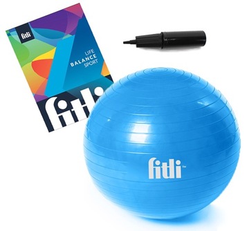 PIŁKA REHABILITACYJNA Gimnastyczna 65cm do ćwiczeń fitness ANTIBURST POMPKA