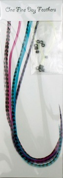 5 перья для волос xl ягода