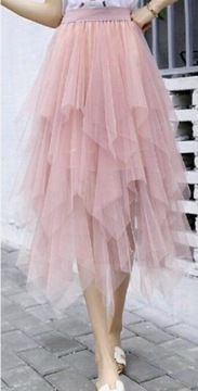 ЮБКА Из ТЮЛЯ, рюши, макси-шифон, ЧЕРНЫЙ