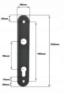 GAŁKA POCHWYT ZAMEK 90/22 WKŁADKA DO FURTKI 3 KLUCZE GRAFIT ZESTAW PREMIUM