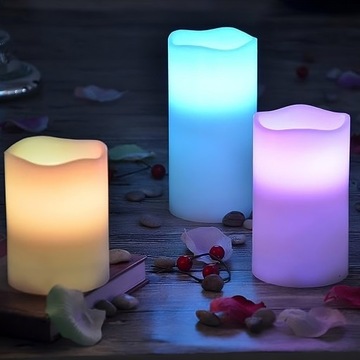 НАБОР ЦВЕТНЫХ ДИСТАНЦИОННЫХ СВЕЧЕЙ RGB LED