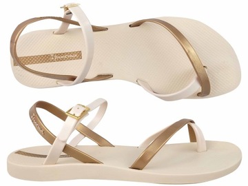 IPANEMA FASHION SANDAL VIII SANDAŁY PLAŻOWE MIEJSKIE DAMSKIE BEŻOWE ZŁOTE