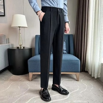 2023 Men's British Straight Suit Pants Men's Cropp