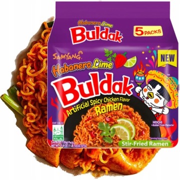 Zupka Makaron Ramen Hot Kurczak Buldak Habanero Lime WIELOPAK 5x135 SAMYANG