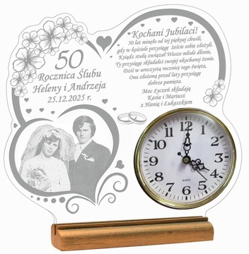 30 40 50 ROCZNICA ŚLUBU STATUETKA PREZENT ZEGAR