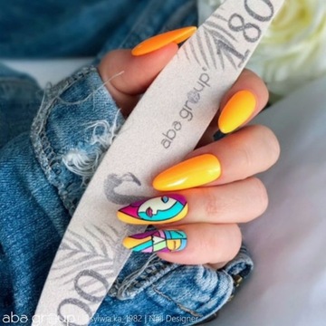 10 пилочек для ногтей 100/180 Aba Łódź Flamingo