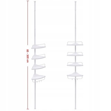 Półka łazienkowa teleskopowa Songmics 25x35x305 cm biała