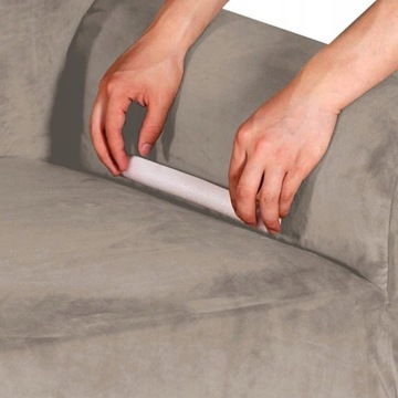 ЧЕХОЛ ДЛЯ ДИВАНА, ЭЛАСТИЧНЫЙ ВЕЛЮР, БАРХАТ, 190-230 БЕЖЕВЫЙ