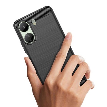 ЧЕРНЫЙ КЕЙС TECH-PROTECT TPUCARBON ДЛЯ XIAOMI REDMI 13C / POCO C65