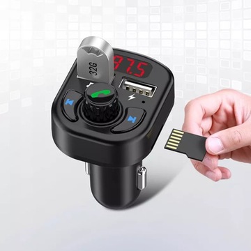 FM-передатчик, зарядное устройство Bluetooth MP3, 2 порта USB