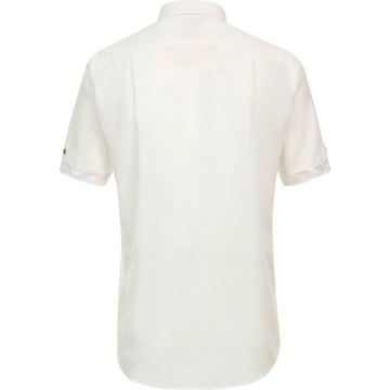 Lniana biała koszula męska krótki rękaw Redmond regular fit_M_klatka_114