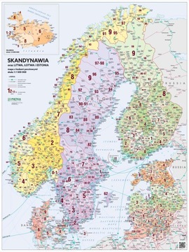 MAPA ŚCIENNA SKANDYNAWII – KODOWA 1:500 000
