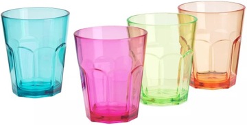 SZKLANKA SZKLANKI FLAMEFIELD KOLOROWE 340 ml 4 szt.