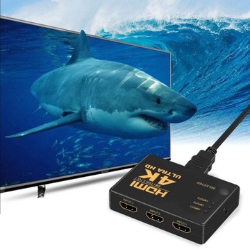 АКТИВНЫЙ ПЕРЕКЛЮЧАТЕЛЬ для 3-х разъемов HDMI 4K РАЗВЕТВИТЕЛЬ