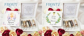 PAMIĄTKA CHRZTU ŚWIĘTEGO PUDEŁKO DREWNIANE NA PIENIĄDZE PREZENT CHRZEST