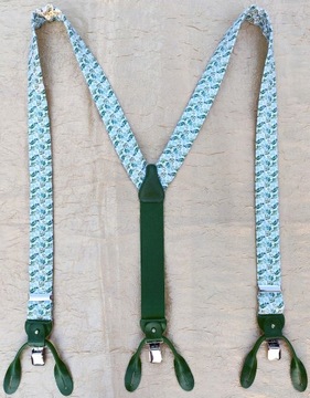 SZELKI Z LNU ZIELONE NA GUZIKI 2w1 LIŚCIE BOHO LEN