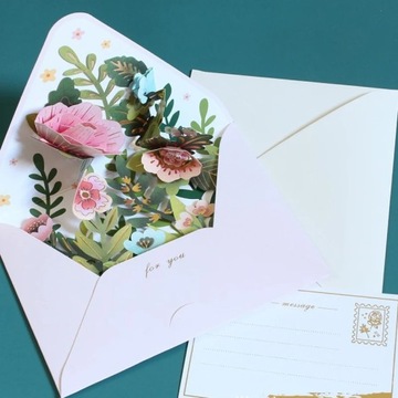 Birthday Christmas Cards Dimensional Pop Up Greeting Card Set Postcards