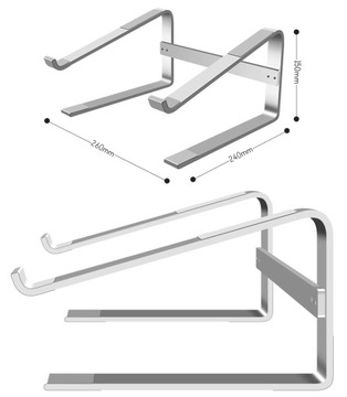 АЛЮМИНИЕВАЯ ПОДСТАВКА ДЛЯ НОУТБУКА/ПЛАНШЕТА, РЕГУЛИРУЕМЫЙ УГОЛ, СКЛАДНАЯ