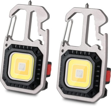 MINI LATARKA LED PRZENOŚNA ROBOCZA Z BRELOKIEM USB WODOODPORNA 2 SZTUKI