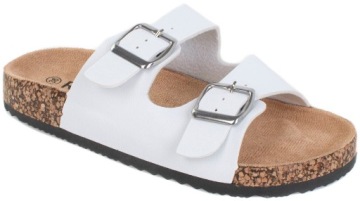 ШЛЕПАНЦЫ С ПРЯЖКАМИ РЕМЕШКАМИ ИЗ ЭКОКОЖИ БЕЛЫЕ 38