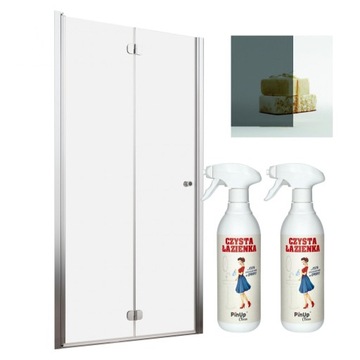 Drzwi prysznicowe szklane prysznic 70 L grafitowe + pianka czyszcząca PinUp