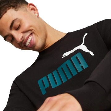 BLUZA MĘSKA BEZ KAPTURA DRESOWA SPORTOWA ESS+ 2 COL BIG LOGO CREW FL PUMA