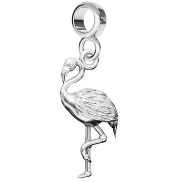 CHARMS ZAWIESZKA PTAK FLAMING srebro 925