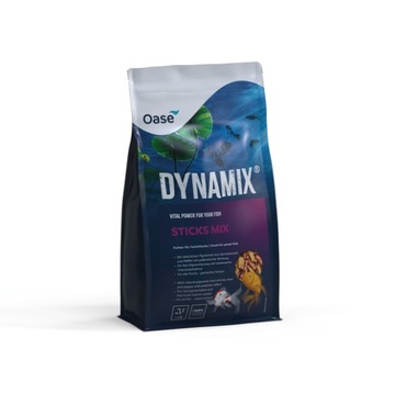 Pokarm wybarwiający z witaminami dla ryb w oczku Dynamix Sticks Mix 1l