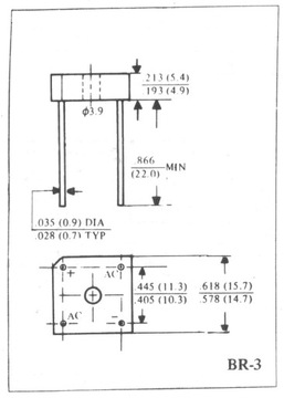 KBPC110 МОСТ 1000В 3А ПРОВОДНАЯ ЛИНЗА