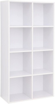 ДЕРЕВЯННЫЙ КНИЖНЫЙ ШКАФ VASAGLE БЕЛЫЙ С 8 ПОЛКАМИ