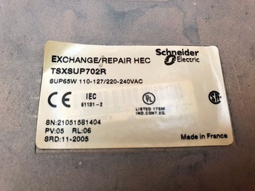 ZASILACZ SCHNEIDER TELEMECANIQUE TSX7 TSXSUP702R POWER SUPPLY