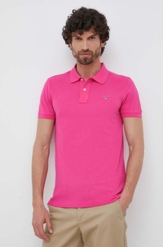 Męska Koszulka GANT Różowa T SHIRT | Rozmair XXXL