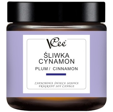Świeca zapachowa sojowa Śliwka-Cynamon VCee 100ml