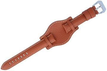Pasek skórzany DILOY z podkładką 22mm BRĄZ jasny