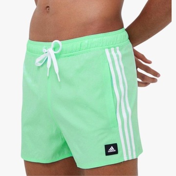 Szorty Męskie Adidas 2 Kieszenie Plażowe Spodenki Do Kąpieli Zielone S