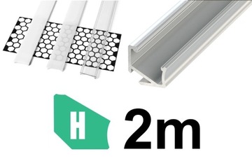 PROFIL DO LED NAROŻNY H 30°/60° 2M SREBRNY + KLOSZ