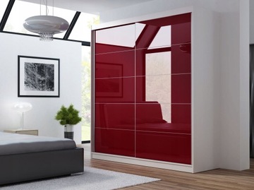 ARA 160 ШКАФ РАЗДВИЖНЫЙ - БЕЛЫЙ С ЧЕРНЫМ ЛАКОБЕЛЕМ