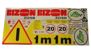 Naklejki kombajnu zbożowego Bizon Z058 Rekord