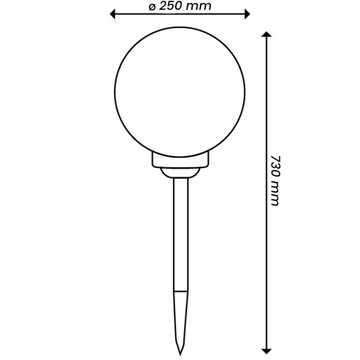 LAMPA SOLARNA Ogrodowa LED LAMPKA Wbijana KULA KULKA 25cm SZPIKULEC