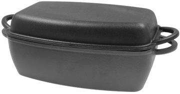 Жаровня 3,8 литра, ЧУГУННАЯ сковорода-гриль 2в1