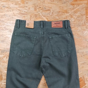 Spodnie Materiałowe TIMBERLAND Chinos Proste Męskie Zielone Nowe 32/32