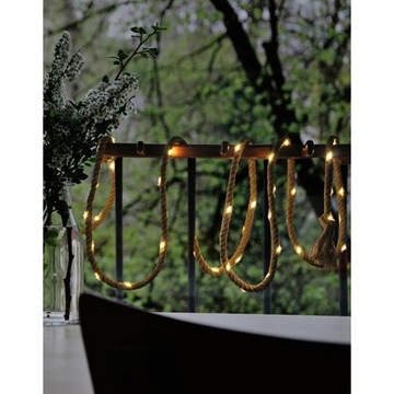 SZNUR JUTOWY 4,5M Z 60 LAMPKAMI LED