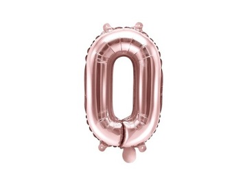 Balon foliowy Cyfra 0 35cm rose gold